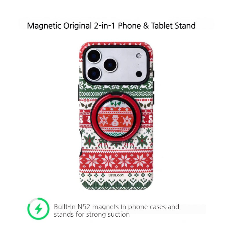 Load image into Gallery viewer, [Magsafe Compatible] Apple iPhone 17/Pro/Max - Christmas 2-in-1 Shockproof Phone Case with Stand

