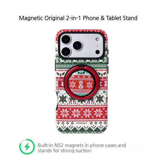 [Magsafe Compatible] Apple iPhone 17/Pro/Max - Christmas 2-in-1 Shockproof Phone Case with Stand