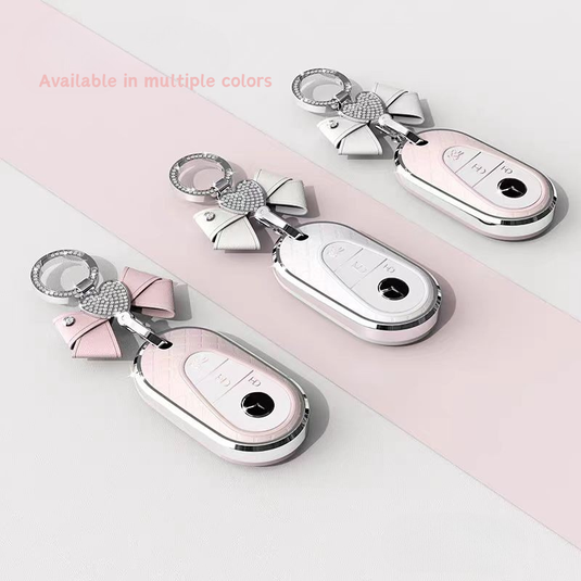 Mercedes Benz Luxury Diamond Pattern Key Fob Case For A-Class, C-Class, E-Class, S-Class, A200L, C260L, E300L & GLC300