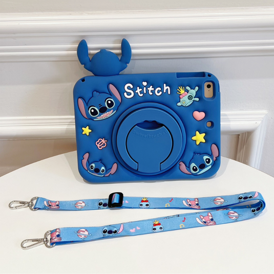 [Built-in Ring Holder][With Pen Slot] Apple iPad Mini 4/5 7.9'' 4/5th Gen (2015/2019) Stitch Cartoon Soft Silicone Anti-Drop Protective Case - i-Station Mobile Phone & Electronic Device Repair and Accessories