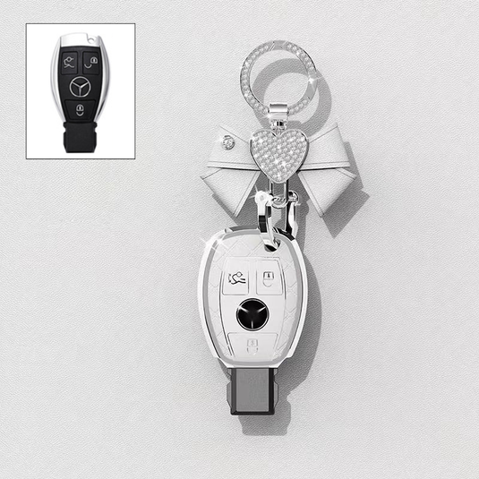 Mercedes Benz Luxury Diamond Pattern Key Fob Case For A-Class, C-Class, E-Class, S-Class, A200L, C260L, E300L & GLC300