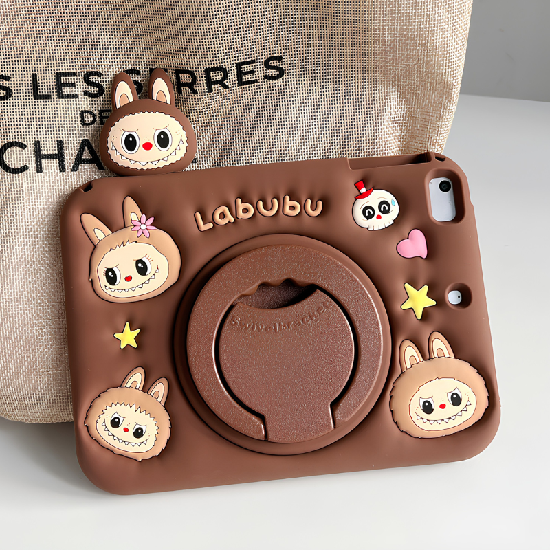 Load image into Gallery viewer, [Built-in Ring Holder][With Pen Slot] Apple iPad 10.9''/11“ 10/11th Gen (2022/2025) Labubu Cartoon Silicone Anti-Drop Protective Case - i-Station Mobile Phone &amp; Electronic Device Repair and Accessories
