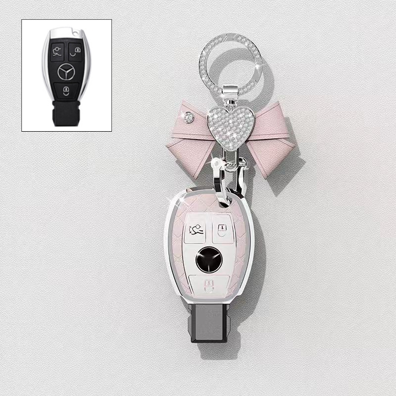 Load image into Gallery viewer, Mercedes Benz Luxury Diamond Pattern Key Fob Case For A-Class, C-Class, E-Class, S-Class, A200L, C260L, E300L &amp; GLC300
