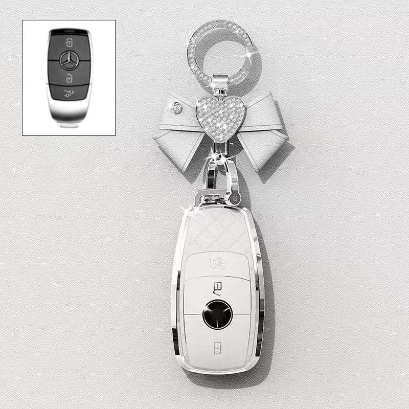Load image into Gallery viewer, Mercedes Benz Luxury Diamond Pattern Key Fob Case For A-Class, C-Class, E-Class, S-Class, A200L, C260L, E300L &amp; GLC300
