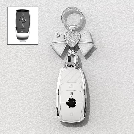 Mercedes Benz Luxury Diamond Pattern Key Fob Case For A-Class, C-Class, E-Class, S-Class, A200L, C260L, E300L & GLC300