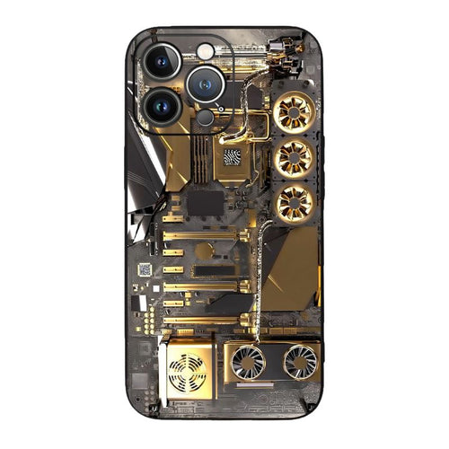 [TechCore Glass Series] iPhone 16 Series VEMIGE Mechanical Gear Tempered Glass TPU Case