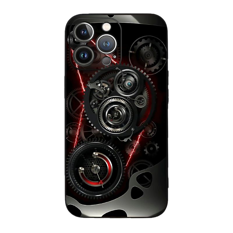 Load image into Gallery viewer, [TechCore Glass Series] iPhone 16 Series VEMIGE Mechanical Gear Tempered Glass TPU Case
