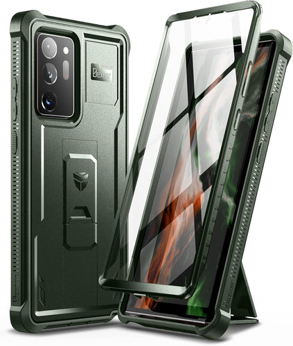 [Screen Protector & Kickstand] Samsung Galaxy Note 20/Note 20 Ultra - Shockproof Rugged Case Full-Body Bumper Protective Heavy Duty Case