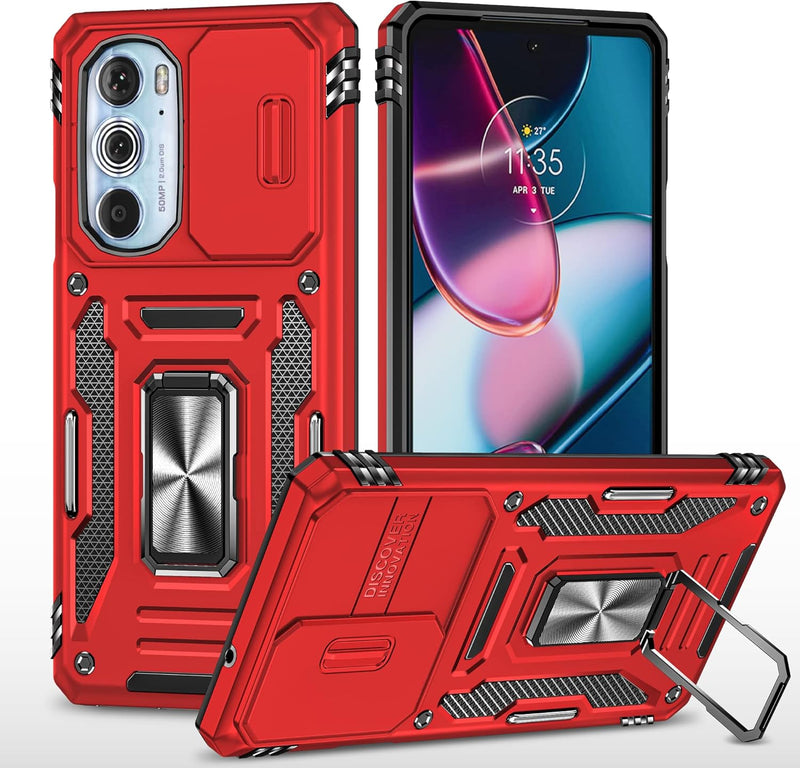 Load image into Gallery viewer, [Magnetic Ring Kickstand][Camera Cover] Motorola Moto Edge 30 Pro/Edge Plus 2022 - Shield Shockproof Rugged Heavy Duty Case With 2PC 9H Glass Screen Protector
