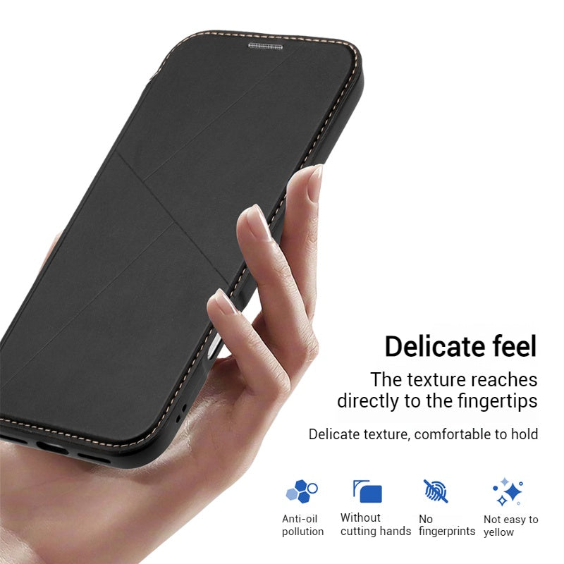Load image into Gallery viewer, [With Card Slot] Apple iPhone 17/Air/Pro/Pro Max Minimalist Business Flip PU Leather Case
