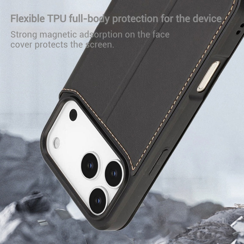 Load image into Gallery viewer, [With Card Slot] Apple iPhone 17/Air/Pro/Pro Max Minimalist Business Flip PU Leather Case
