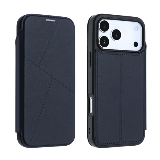 [With Card Slot] Apple iPhone 17/Air/Pro/Pro Max Minimalist Business Flip PU Leather Case