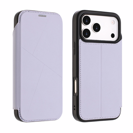 [With Card Slot] Apple iPhone 17/Air/Pro/Pro Max Minimalist Business Flip PU Leather Case