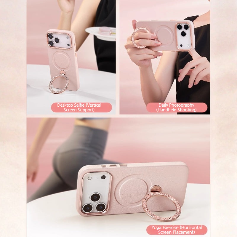 Load image into Gallery viewer, [Built-in Jewelry Stand] Apple iPhone 17 Pro/Max - PYNANA Premium Leather Phone Case
