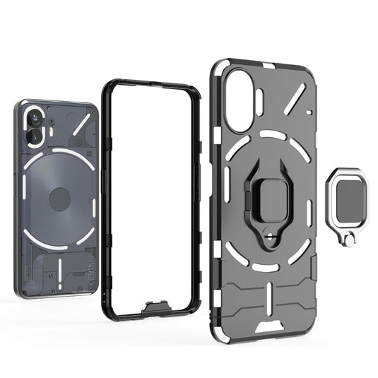 [Built-in Stand] Nothing Phone (2) - Shockproof Military Grade Armor TPU Dual-Layer Full Body Case With 2PC Tempered Glass Screen Protector