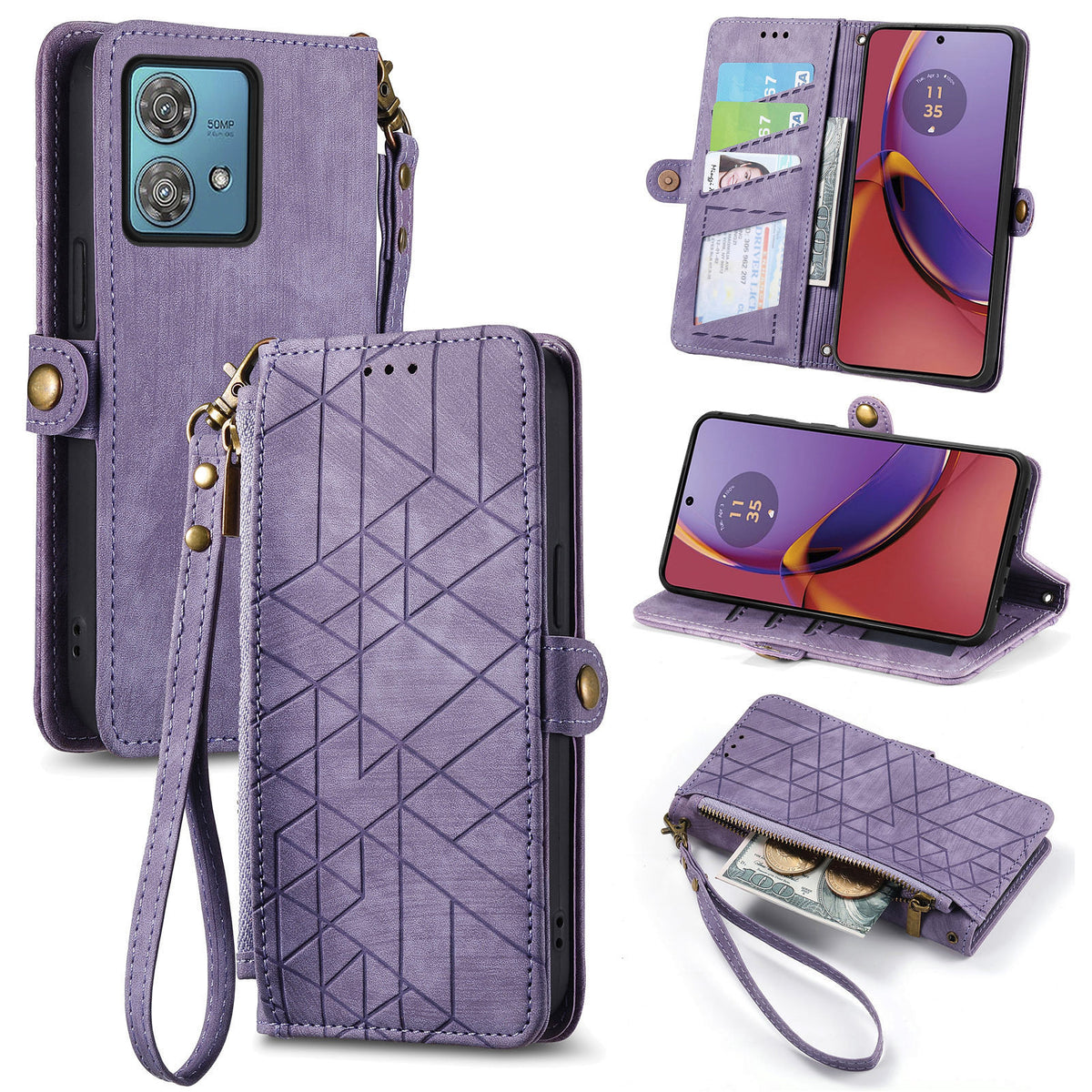 [With Strap][With Card Slot] Motorola Moto G85 Leather Shockproof Flip Wallet Series Case - i-Station Mobile Phone & Electronic Device Repair and Accessories