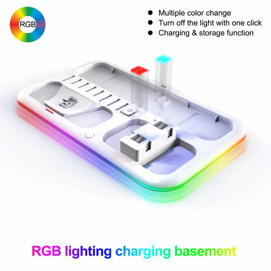 Nintendo Switch All-in-one Multifunction Charging Stand with Cooling Fan & RBG Light Effect & Disc Storage - Polar Tech Australia