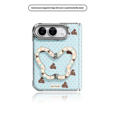 Apple iPhone Duo – Premium Faux Leather Full-Coverage Shockproof Case with Magnetic Butterfly Stand - i-Station Mobile Phone & Electronic Device Repair and Accessories