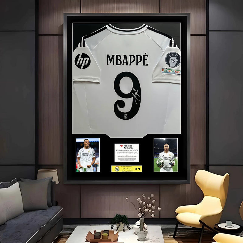 Load image into Gallery viewer, Kylian Mbappé Real Madrid CF Framed Jersey Display (60×80cm) – Facsimile Signature Edition - i-Station Mobile Phone &amp; Electronic Device Repair and Accessories
