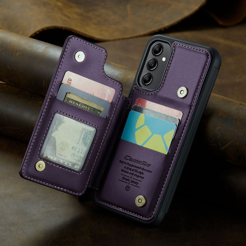 Load image into Gallery viewer, [With Card Slot] Samsung Galaxy A56 RFID Flip Premium Leather Wallet Series Case
