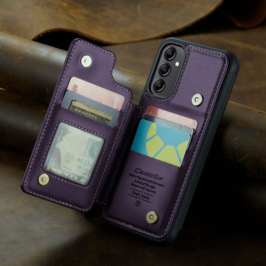 [With Card Slot] Samsung Galaxy A56 RFID Flip Premium Leather Wallet Series Case