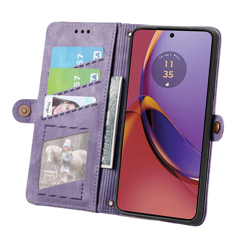 Load image into Gallery viewer, [With Strap][With Card Slot] Motorola Moto Edge 40/Pro/Neo Leather Shockproof Flip Wallet Series Case
