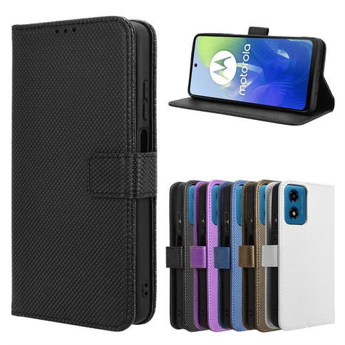 [With Card Solt] Motorola Moto E14/G04/G24/G04 S/G24 Power Premium Luxury Leather Wallet Series Case