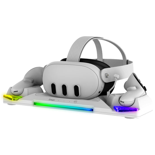 Meta Quest 3/Quest 3S/Quest 2 - IPEGA VR Headset & Controllers Charging Dock with RGB Contact Points - i-Station Mobile Phone & Electronic Device Repair and Accessories
