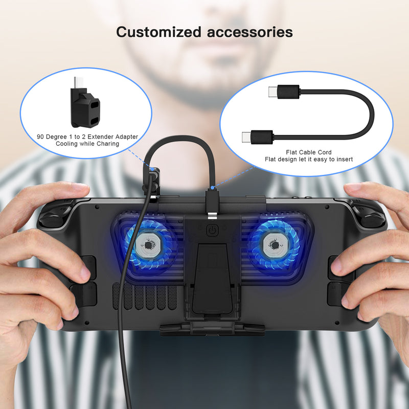 Load image into Gallery viewer, [Built-in Stand] Steam Deck &amp; OLED - Cooling Fan with Dual Type-C Adapter - i-Station Mobile Phone &amp; Electronic Device Repair and Accessories
