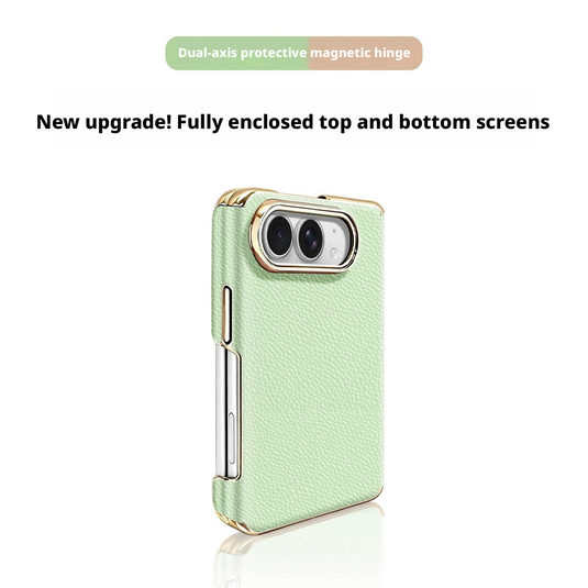 Apple iPhone Ultra Dual-Axis Full-Coverage Premium Leather-Feel Shockproof Protective Case – 14 Colors