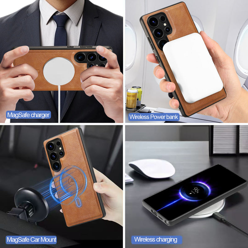 Load image into Gallery viewer, [Built-in Card Holder][Magsafe Compatible] Samsung S24/Ultra/Plus Magnetic Wireless Charging Drop-resistant Case
