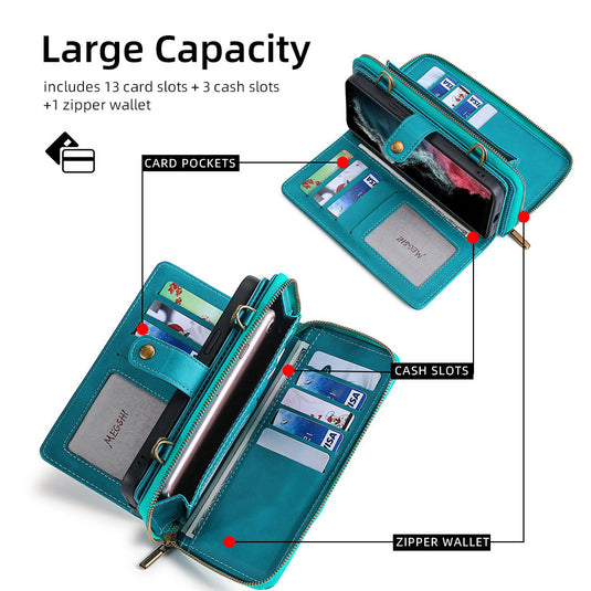 [2 in 1 Magnetic Detachable][With Card Slot] Samsung Galaxy S26/Plus/Ultra - Multi Functional Flip Leather Wallet Series Case