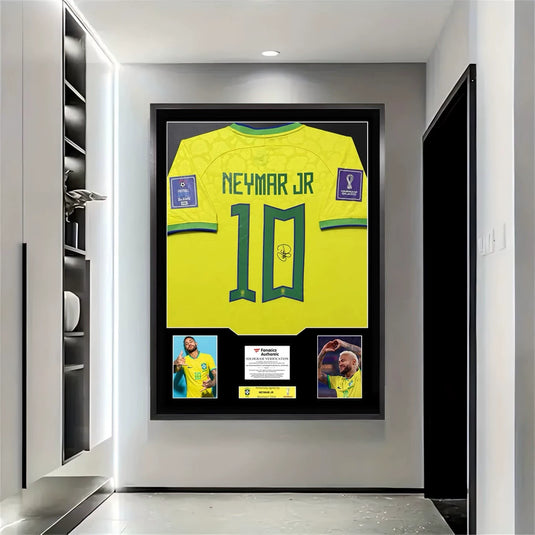 Neymar Brazil Framed Jersey Display (60×80cm) – Facsimile Signature Edition - i-Station Mobile Phone & Electronic Device Repair and Accessories