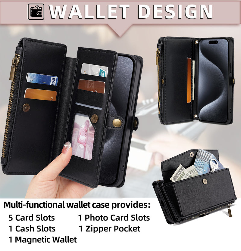 Load image into Gallery viewer, [With Lanyard][With Card Slot] Motorola Moto G 5G (2025) Leather Zipper Shockproof Wallet Series Case
