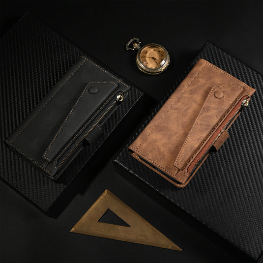 [With Lanyard][With Card Slot] Motorola Moto Edge 40/Neo Leather Zipper Shockproof Wallet Series Case