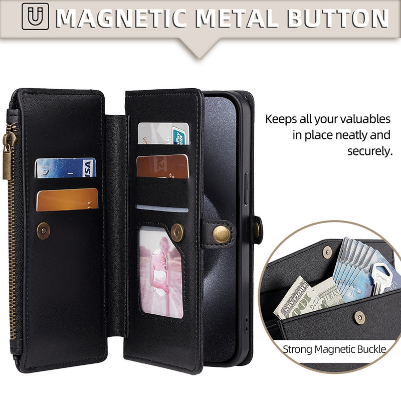 Load image into Gallery viewer, [With Lanyard][With Card Slot] Motorola Moto G 5G (2025) Leather Zipper Shockproof Wallet Series Case
