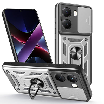 [With Slide Lens Cover] Xiaomi Redmi Turbo 4 Ring Bracket Shockproof Heavy Duty Series Case - i-Station Mobile Phone & Electronic Device Repair and Accessories