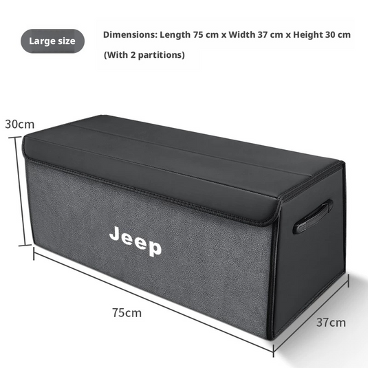 Jeep Trunk Organizer Storage Box – Waterproof Foldable Cargo Box for Cherokee, Renegade, Compass, Wrangler & Grand Cherokee