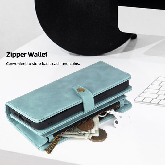 [Detachable][With Card Slot] Apple iPhone 13/Pro/Pro Max Premium Multi-functional Leather Folding Shockproof Wallet Series Case