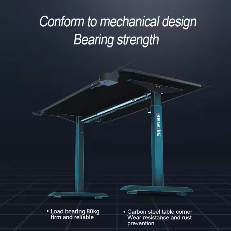 Load image into Gallery viewer, Electric Height Adjustable Standing RGB Gaming Desk with Ergonomic Memory Controller, Motorized Sit Stand Desk with Carbon Fiber Surface, 160x60cm
