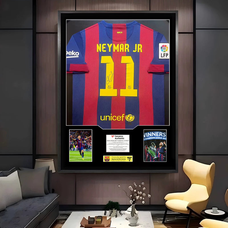 Load image into Gallery viewer, Neymar FC Barcelona Framed Jersey Display (60×80cm) – Facsimile Signature Edition - i-Station Mobile Phone &amp; Electronic Device Repair and Accessories
