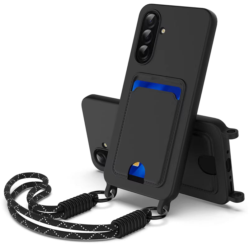 Load image into Gallery viewer, [Built-in Card Slot] Samsung Galaxy A56 - Liquide Silicone Shockproof Case With Lanyard
