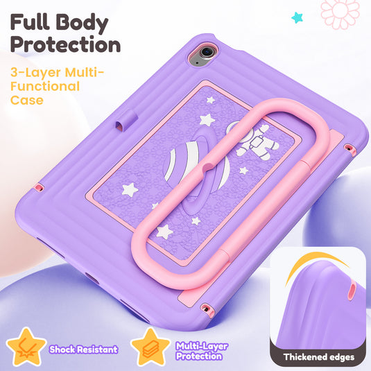 [With Shoulder Strap] Apple iPad Air 11-inch M2/M3/M4 (2024/2025/2026) Children’s Silicone Stand Anti-drop Protective Case - i-Station Mobile Phone & Electronic Device Repair and Accessories