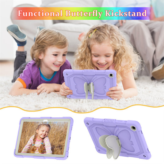 [Built-in Stand] Samsung Galaxy Tab A11 Plus 11" 2025 - Kids Silicone Butterfly Heavy Duty Shockproof Case