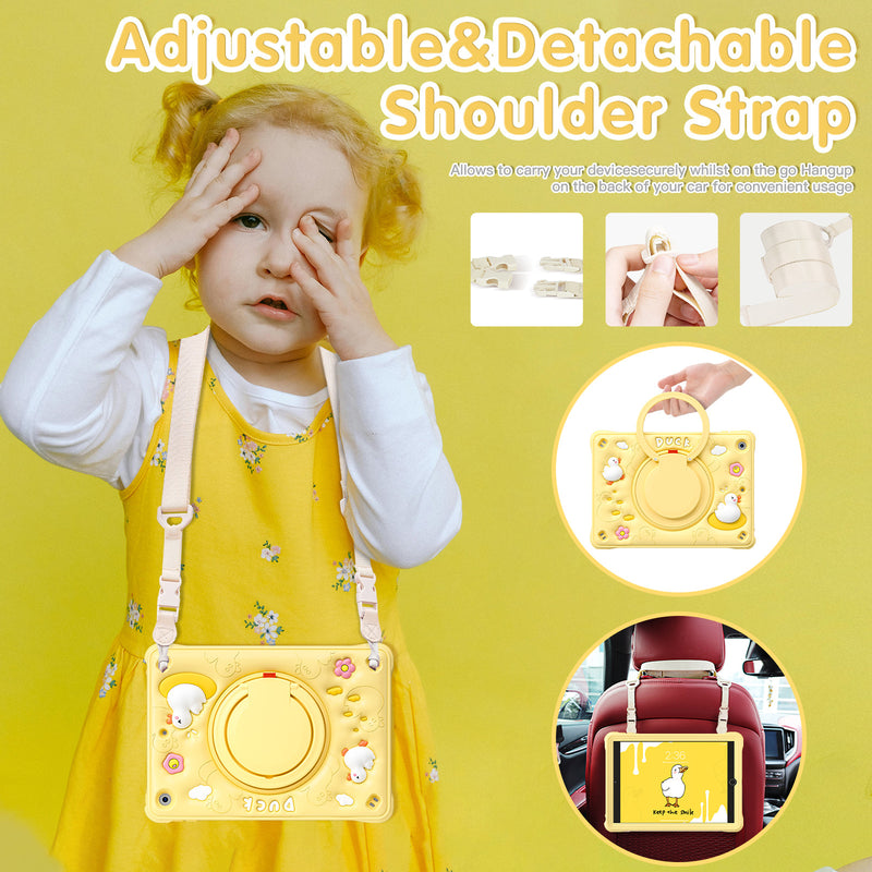 Load image into Gallery viewer, Apple iPad Air 4/5 10.9&#39;&#39; 4/5th Gen &amp; Pro 11-inch 1st/2nd/3rd/4th Gen 3D Cartoon Silicone Rugged 360°Rotating Hand Strap Stand Case
