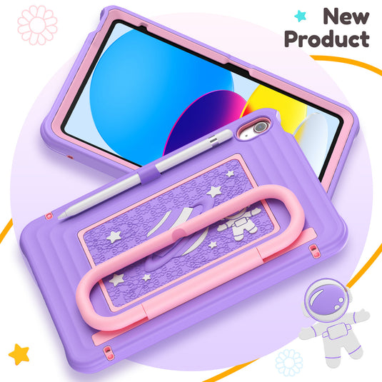 [With Shoulder Strap] Apple iPad Air 11-inch M2/M3/M4 (2024/2025/2026) Children’s Silicone Stand Anti-drop Protective Case - i-Station Mobile Phone & Electronic Device Repair and Accessories