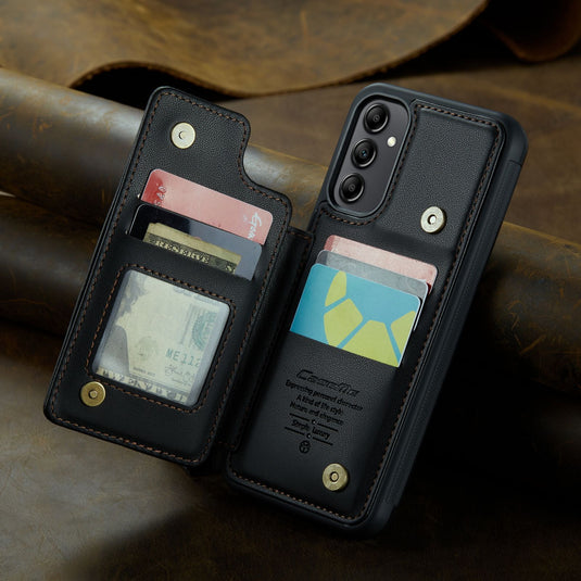 [With Card Slot] Samsung Galaxy A56 RFID Flip Premium Leather Wallet Series Case