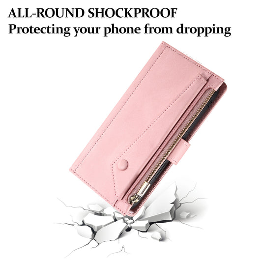 [With Lanyard][With Card Slot] Motorola Moto Edge 20 Lite Leather Zipper Shockproof Wallet Series Case