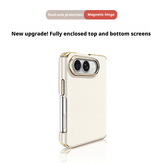 Apple iPhone Ultra Dual-Axis Full-Coverage Premium Leather-Feel Shockproof Protective Case – 14 Colors