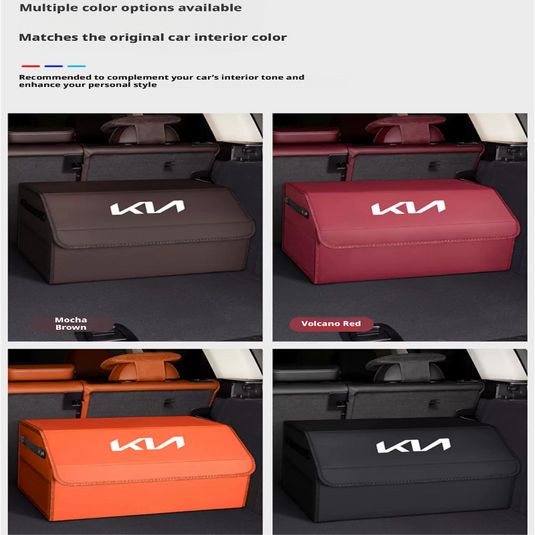 Kia Trunk Storage Box – Waterproof Foldable Microfiber Leather Cargo Organizer